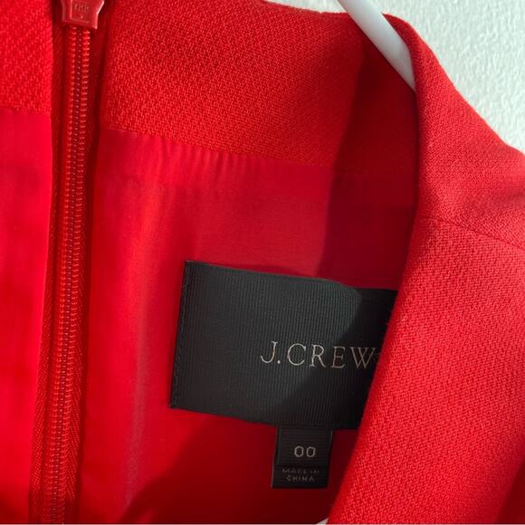J. Crew Red Gold Double Zip Stretch Knit Shift Dress 00 - Picture 9 of 9